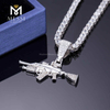 HipHop Luxury Gifts Jewelry Custom Cross Shaped 18K Gold Men Pendant Iced Out moissanite Chain Necklace