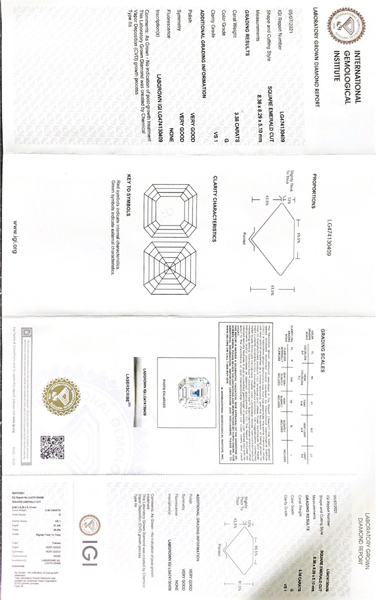 3.38ct AS 3ct cheap synthetic diamond cvd diamond wholesale price