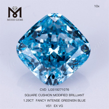 1.09CT SQUARE FANCY BLUE VVS2 EX VG lab diamond CVD LG519271080 
