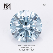 1.14CT VS1 3EX FANCY BLUE round loose lab diamond HPHT NF303230009