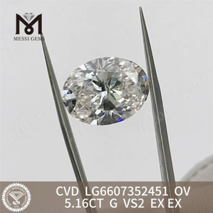 5.16CT G VS2 OV Best IGI lab grown diamonds CVD for Wholesale LG6607352451丨Messigems