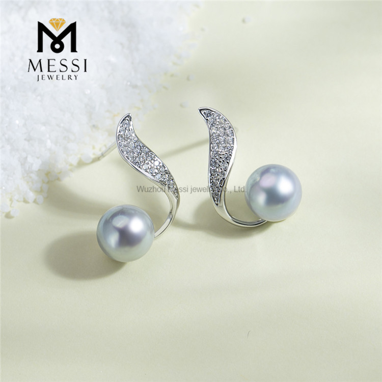 7-8mm akoya Elegant Bridal Jewelry Silver925 Pearl Earrings for Weddings