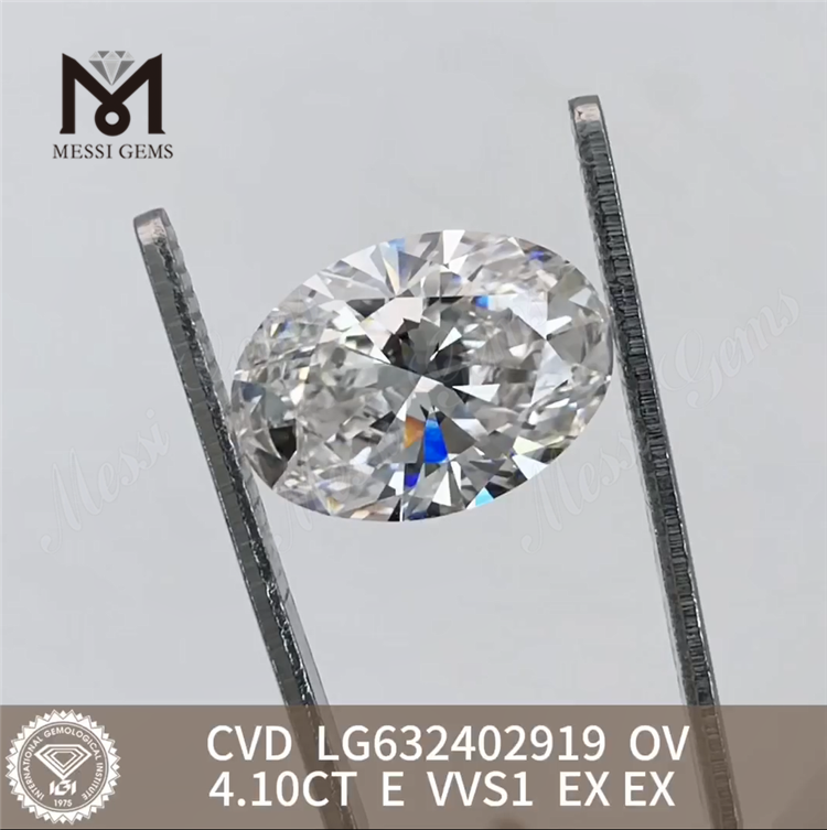 4.10CT E VVS1 OV EX EX CVD loose grown diamond LG632402919
