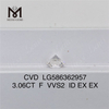 3.06CT F VVS2 ID EX EX 3ct Loose CVD Diamonds Directly from the Factory LG586362957丨Messigems 