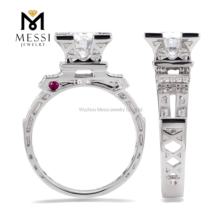 18k real gold AU750 1ct diamond wedding rings for women