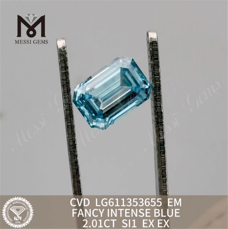2.01CT EM FANCY INTENSE BLUE loose grown diamond CVD LG611353655 