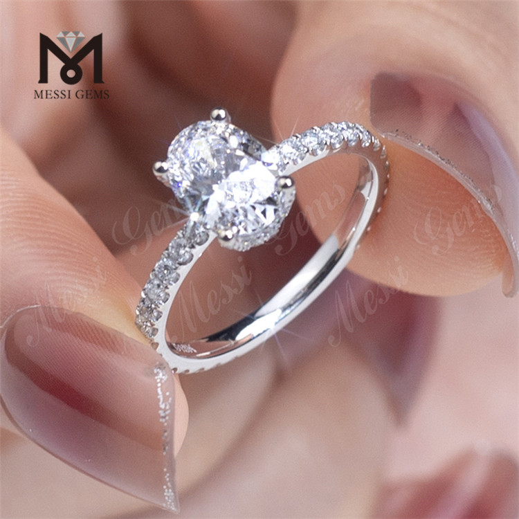 oval ring with diamond band