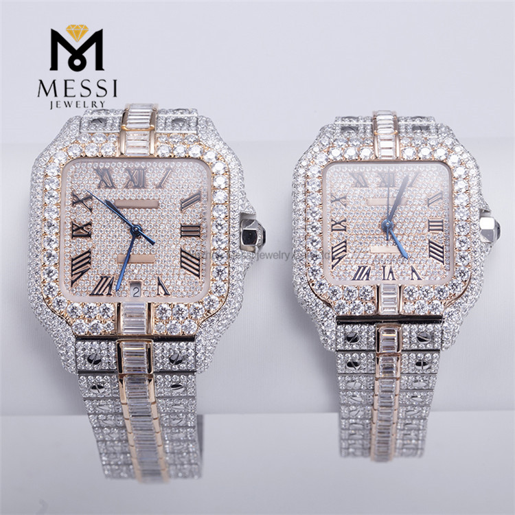 Factory Direct Price Antique Iced Out VVS Moissanite Watches Mens