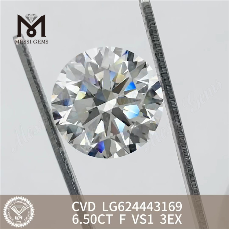 6.50CT F VS1 3EX CVD Round Loose Manufactured Diamonds LG624443169丨Messigems