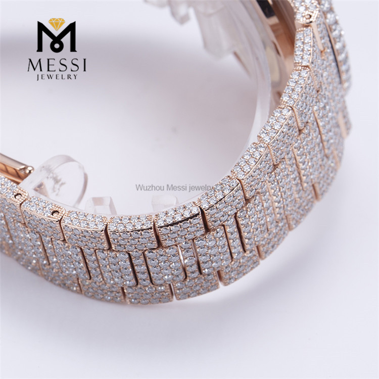 Iced Out Stainless Steel Sparkling Handset VVS Best Moissanite Watches