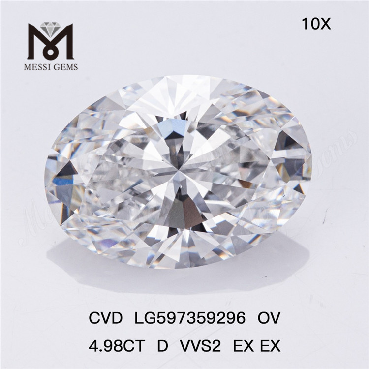 4.98CT D VVS2 EX EX OV Cultured Diamonds in Bulk: Elevate Your Inventory CVD LG597359296 丨Messigems