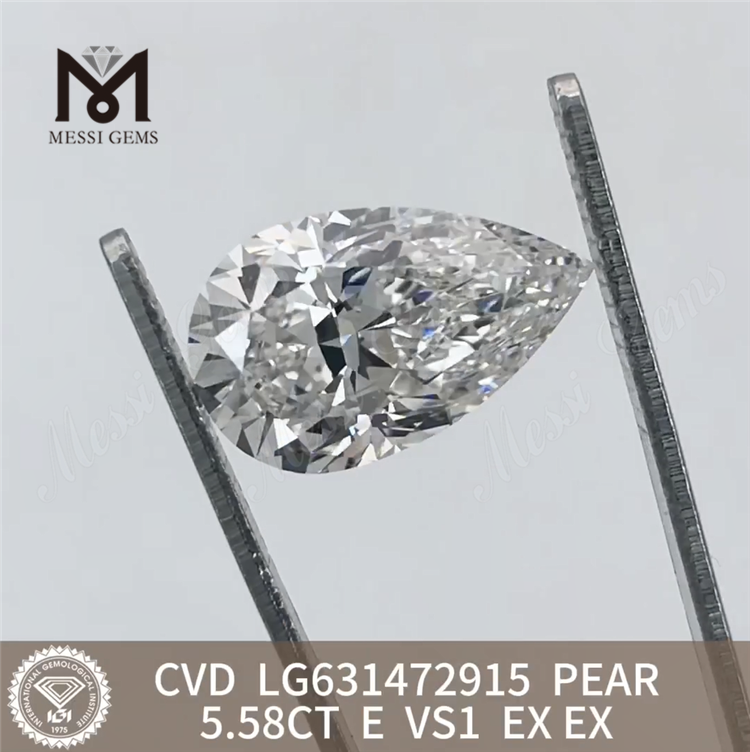 5.58CT E PEAR VS1 synthetic diamonds IGI LG631472915丨Messigems