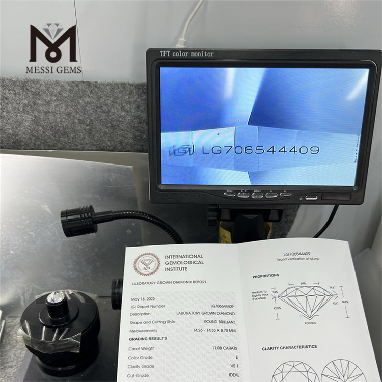 11.08CT E grown diamond VS1 EX EX CVD LG706544409 
