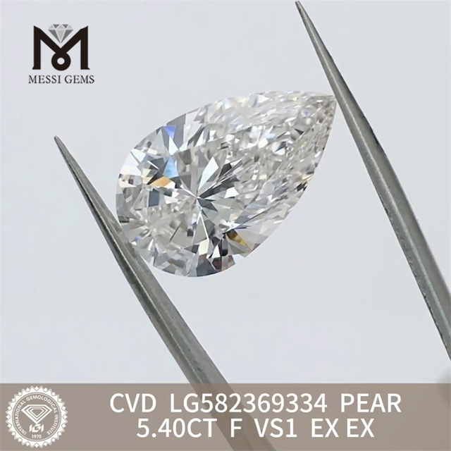 5.40CT F VS1 PEAR cut CVD Diamond LG582369334 