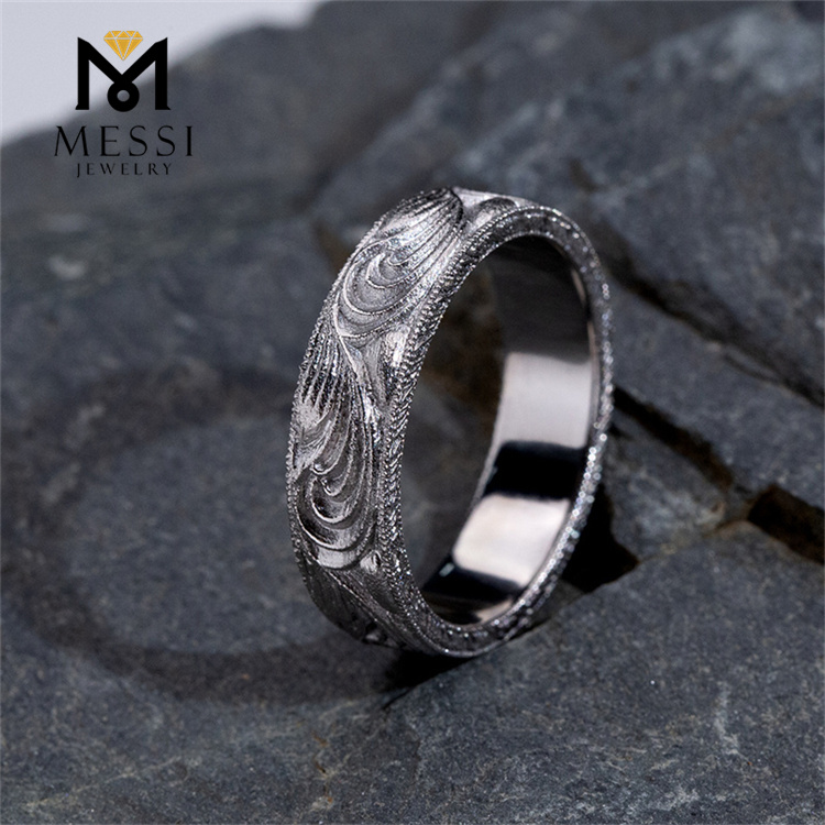 4.3G US11 Unique Pattern Damascus Titanium Ring for Men MSR-1984