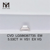 5.53CT H Emerald cut simulated diamonds VS1 EX VG CVD LG586367735