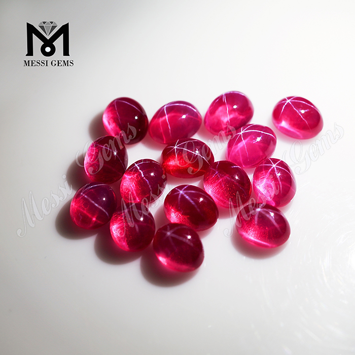 Lab Created Oval Cabochon Ruby Stone, Synthetic Star Ruby Gem Price