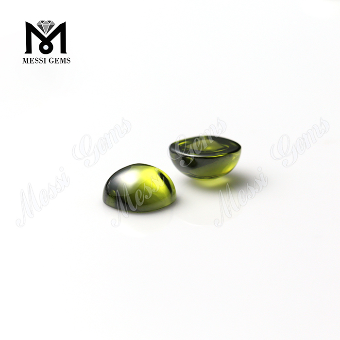  Olive color play or fire Cushion-CAB cubic zirconia wholesale price 10x10mm