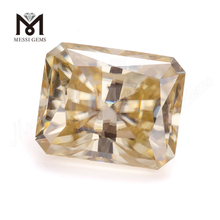 factory loose emerald cut fancy yellow moissanite stone price 