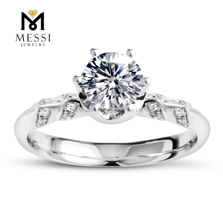 1 carat 18k custom wedding rings moissanite gold ring for girl