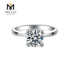 Wholesale 14k 18k Gold Plated Rings 925 Sterling Silver Ring 1ct Moissanite Ring