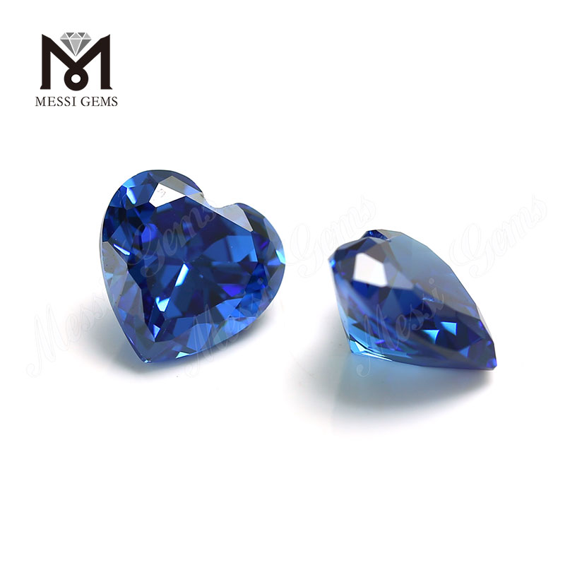 High Quality heart Shape 9x9mm Blue topaz CZ Cubic Zirconia Stone Price 