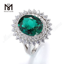 14k 18k emerald ring jewelry sun flower shape woman ring with emerald in gold jewelry wholesale