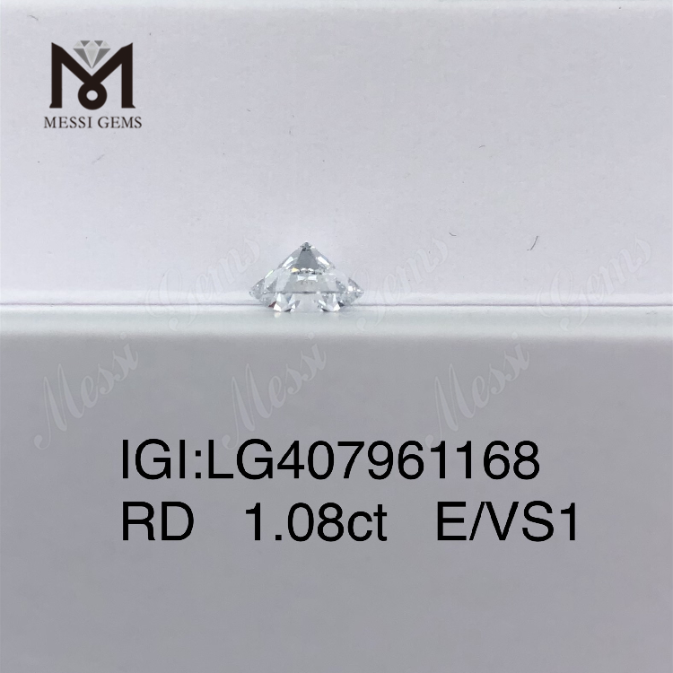 1.08CT E/VS1 round IGI lab grown diamond 
