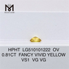 0.81ct Fancy vivid Yellow Vs Lab Diamond OV Shape HPHT Synthetic Diamonds Factory Price