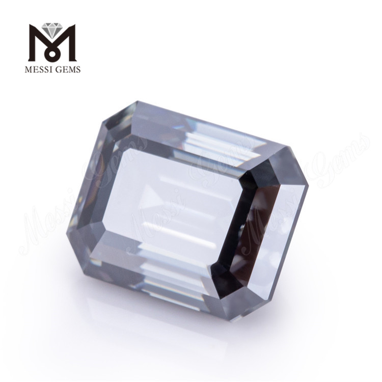 Emerald Shape Grey Moissanite 7x9mm Loose Moissanite Stones Factory Price Gems in Stock
