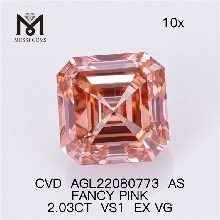 2.03CT CVD FANCY PINK VS1 EX VG AS lab diamond AGL22080773