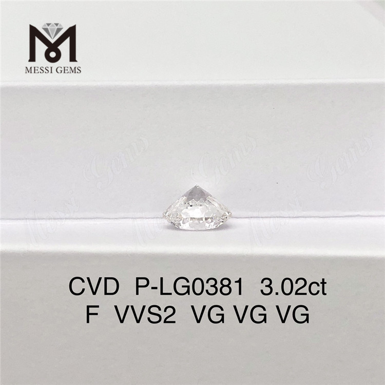3.02ct F VVS2 VG VG VG Round Shape CVD buy cvd diamond P-LG0381