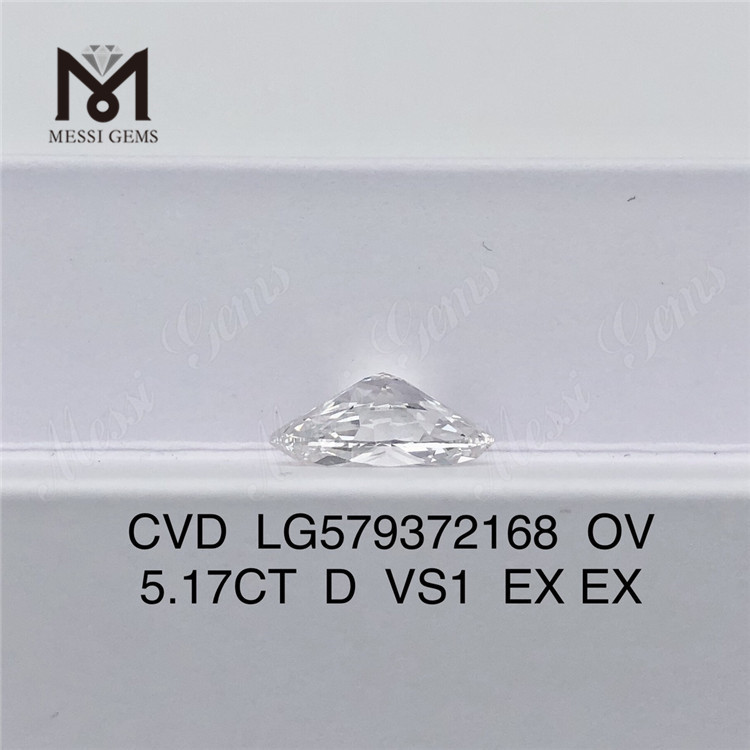5.17CT OV D VS1 EX EX cheap synthetic diamonds CVD LG579372168