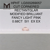 0.88CT RECTANTGLAR FANCY LIGHT PINK SI1 EX EX HPHT lab grown diamond LG555269057