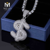 hip hop best rapper chains 2022 Dollar shape 925 sliver moissanite necklace