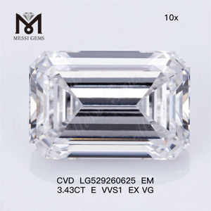 3.43CT E VVS1 EX VG EM loose synthetic diamonds CVD LG529260625