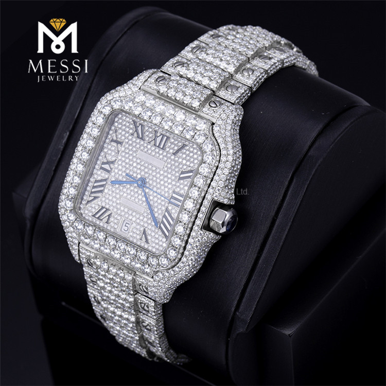 Watches male automatic mechanical watches fashion moissanite cz watch