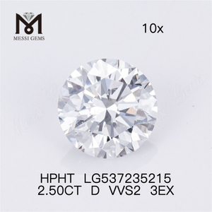 2.5CT D VVS HPHT diamonds round shape loose HPHT diamond wholesale price