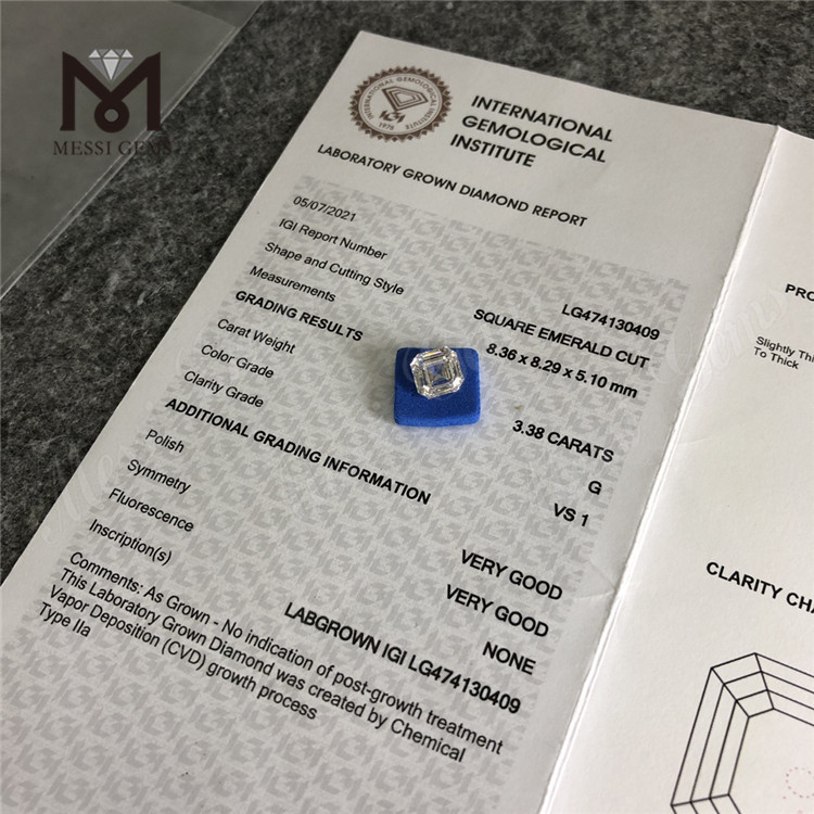 3.38ct AS 3ct cheap synthetic diamond cvd diamond wholesale price