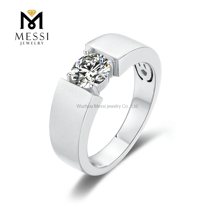 new arrival quality gold plated 925 sterling silver men rings with moissanite