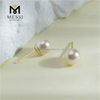 Gold de 18k 4-5 mm Elegantes Pendientes de perlas de novia para bodas