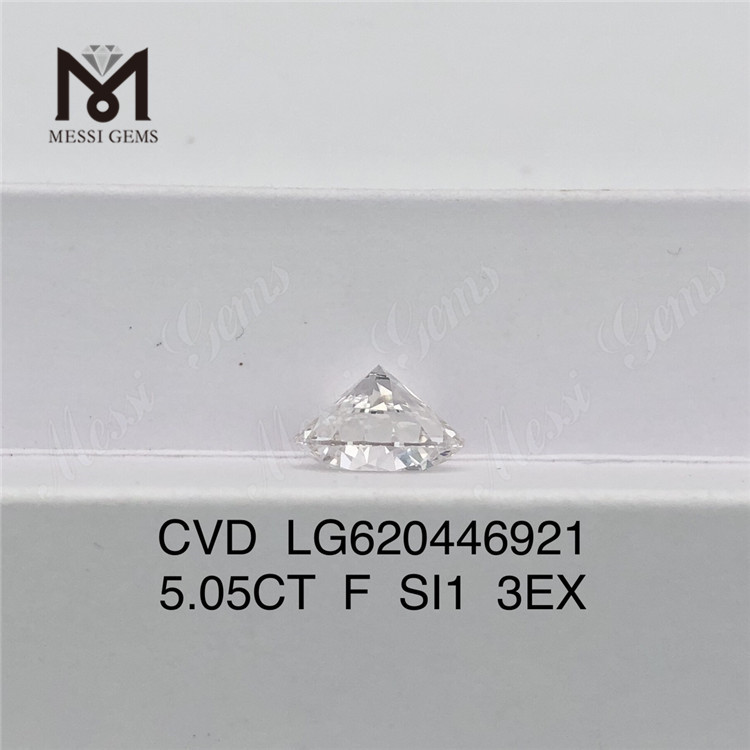5.05CT F SI1 3EX CVD Round lab-grown diamonds cheap price丨Messigems LG620446921 
