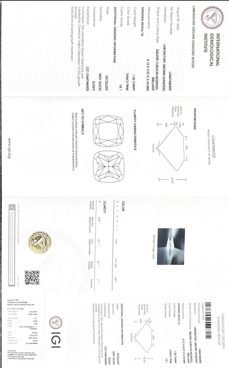 igi pink diamond 1ct