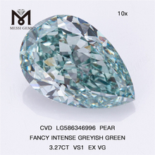 3.27CT VS1 EX VG FANCY INTENSE GREYISH GREEN ps diamonds cvd green CVD LG586346996 