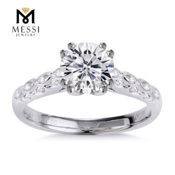 18k real gold diamond ring Custom design women modern wedding rings