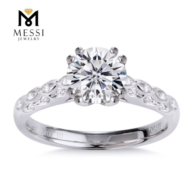 18k real gold diamond ring Custom design women modern wedding rings