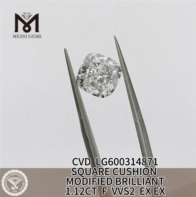 1.12CT F VVS2 CVD cushion 1 carat cvd diamond price丨Messigems LG600314871