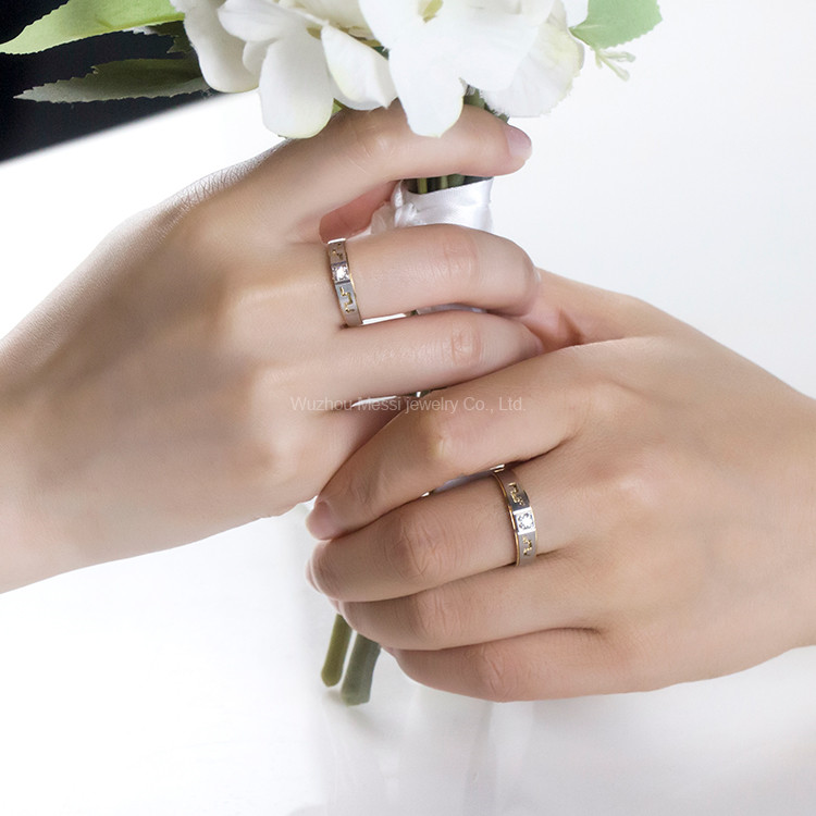 Custom Jewelry Engagement Couple Wedding Ring Set Gold 14K