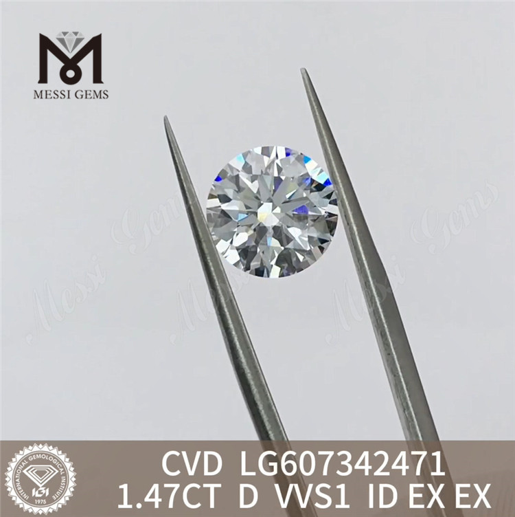 1.47CT D VVS1 cvd diamond 1 carat Lab-Grown Diamonds Crafting Elegance丨Messigems LG607342471