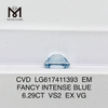 6.29CT EM VS2 FANCY INTENSE BLUE lab grown cvd diamond丨Messigems CVD LG617411393